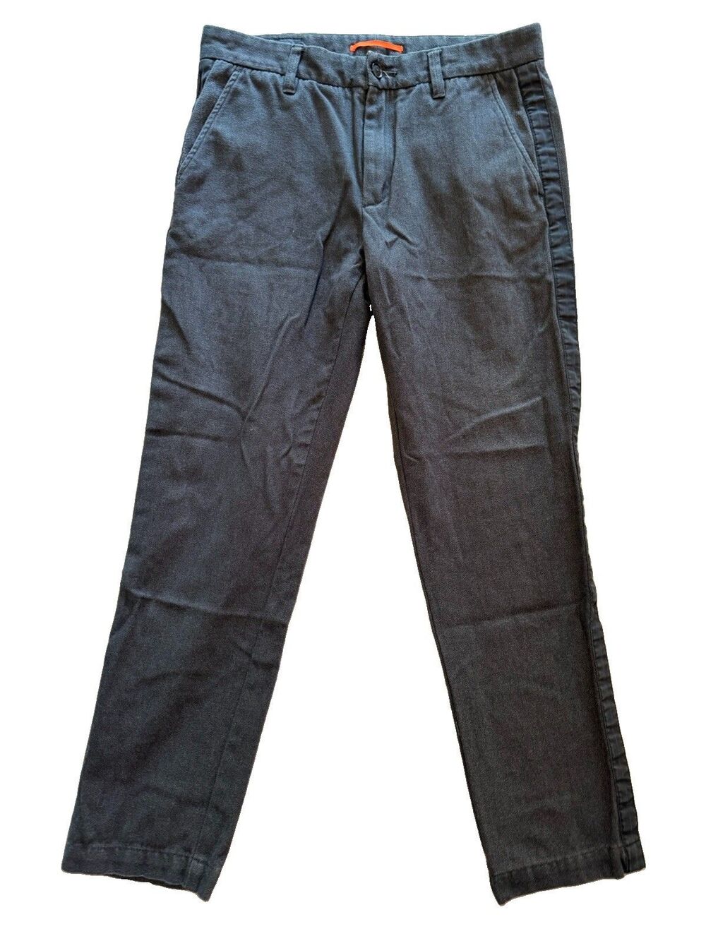 Jack Spade Mens 31 Charcoal Gray Herringbone Side Stripe Cotton Dress Pants